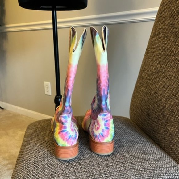 Tin Haul Shoes Tin Haul Groovy Tie Dye Camper Sole Western Boots